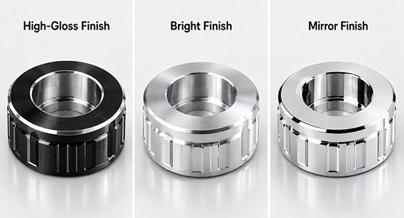 High-Gloss vs Bright Finish vs Mirror Finish for CNC Mchining Parts