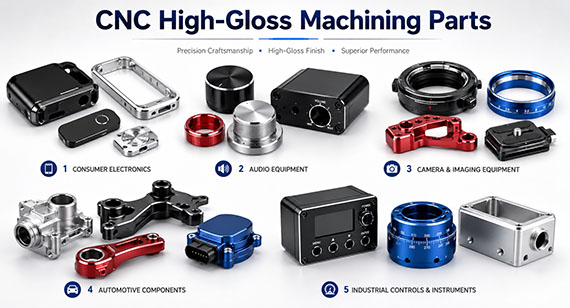 CNC High-Gloss Machining Parts (Consumer Electronics, Audio Equipment, Camera and Imaging Equipment, Automotive Components, Industrial Controls and Instruments)
