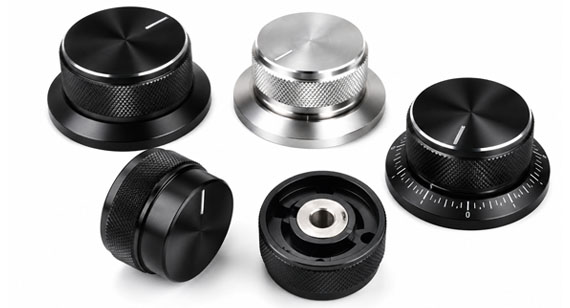 Custom CNC Black Anodized Aluminum Control Knob Machining