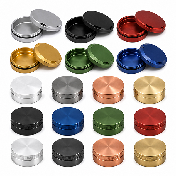 Aluminum Stainless Steel Titanium Brass and Copper CNC Machined Snuff and Snus Cans