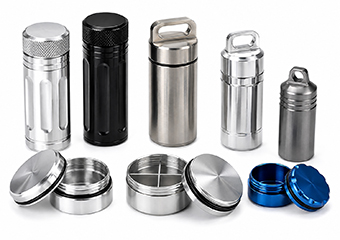 Custom CNC Machining Polishing Waterproof EDC Pill Bottle Cases Box