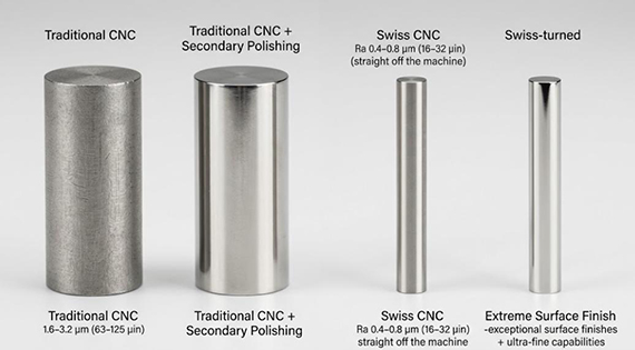 surface roughness of swiss cnc vs traditional cnc machined parts