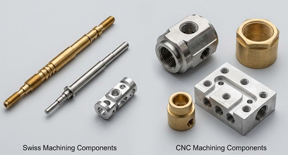 CNC swiss machining vs traditional machining components 