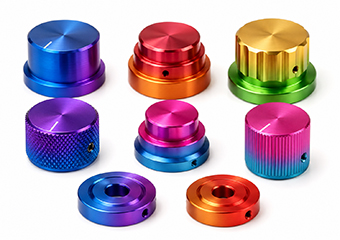 Custom CNC Machined Multi-Color Gradient Anodized Aluminum Knobs