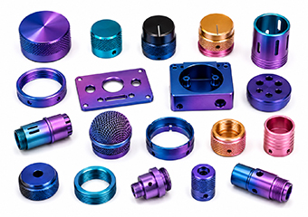 Custom CNC Machined Multi-Color Gradient Anodized Aluminum Audio Equipment Components