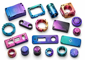 Custom CNC Machined Multi-Color Gradient Anodized Aluminum OEM & Branded Products Components