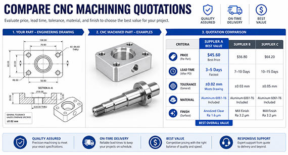 How to compare CNC machining quotes from different suppliers