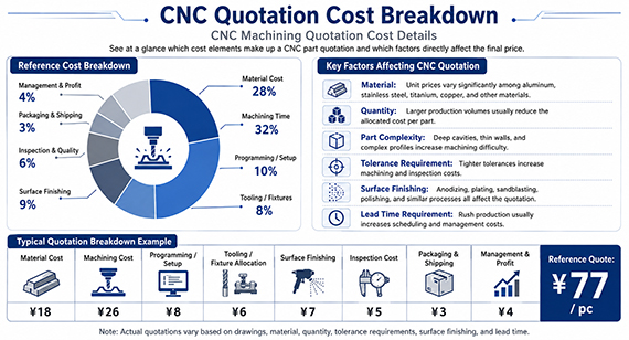 CNC machining quote cost breakdown