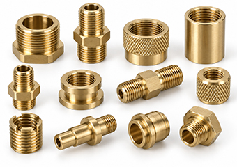 Custom Precision Brass CNC Turned Threaded Components