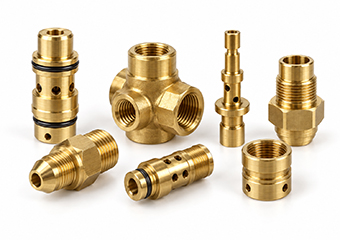 Custom CNC Turned Fluid Control & Pneumatic Brass Components