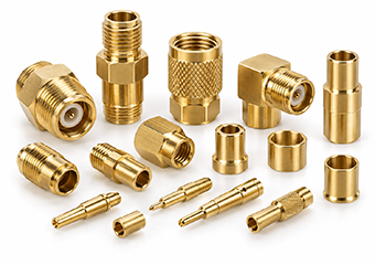 Custom CNC Turned Telecommunications & RF Brass Components
