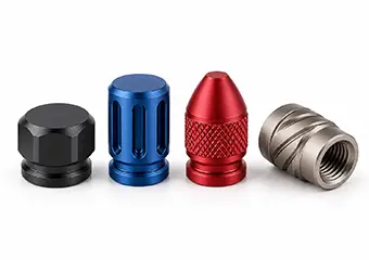 Custom CNC Machined Bead Blasting and Anodizing Tire Valve Stem Caps & Covers