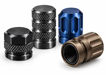 Custom CNC Machined Hard Anodizing Tire Valve Stem Caps & Covers