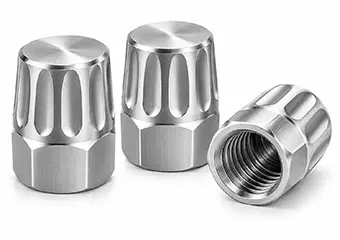 Custom CNC Machined Brushing Tire Valve Stem Caps & Covers