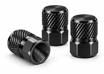 Custom CNC Machined PVD DLC & Special Coatings Tire Valve Stem Caps & Covers