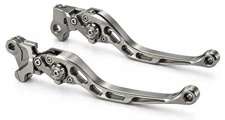 Custom CNC Machined Titanium Grade 5 Motorcycle Brake & Clutch Hand Levers Custom CNC Machined Titanium Grade 5 Motorcycle Brake & Clutch Hand Levers